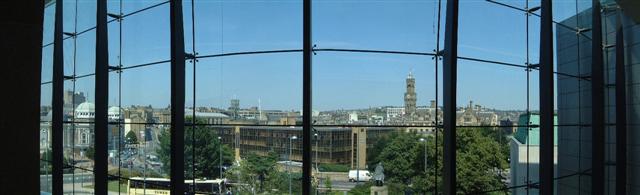 a view of Bradford city centre