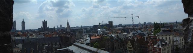 the view from Ghent Castle
